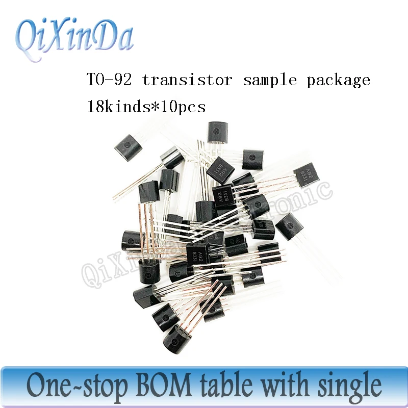 2N2222 S9013 S9014 S9015 S9018 S8050 S8550 5551 5401 2N3904 2N3906 C1815 транзистор в ассортименте (TO-92) 18 видов * 10 шт. = 180 шт.