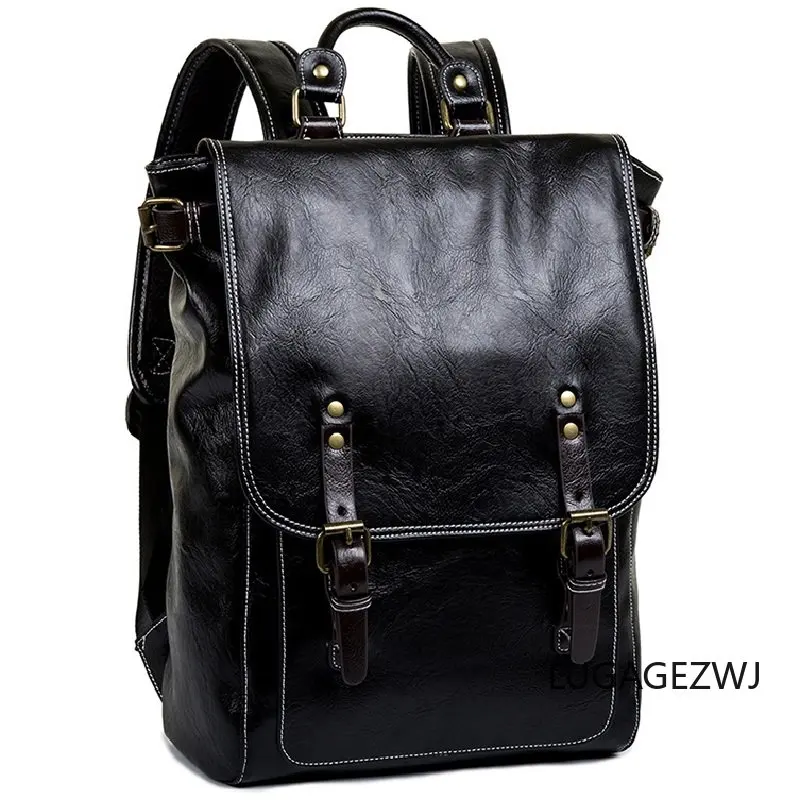 

Men's Leather Retro Backpack Large Capacity Business Computer Bag Fashionable Student Backpack High-quality Cowhide Material Bag
