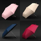 Плоский автоматический зонт, портативные складные ультралегкие зонтики с защитой от ультрафиолетовых лучей, 6 ребер, для девушек