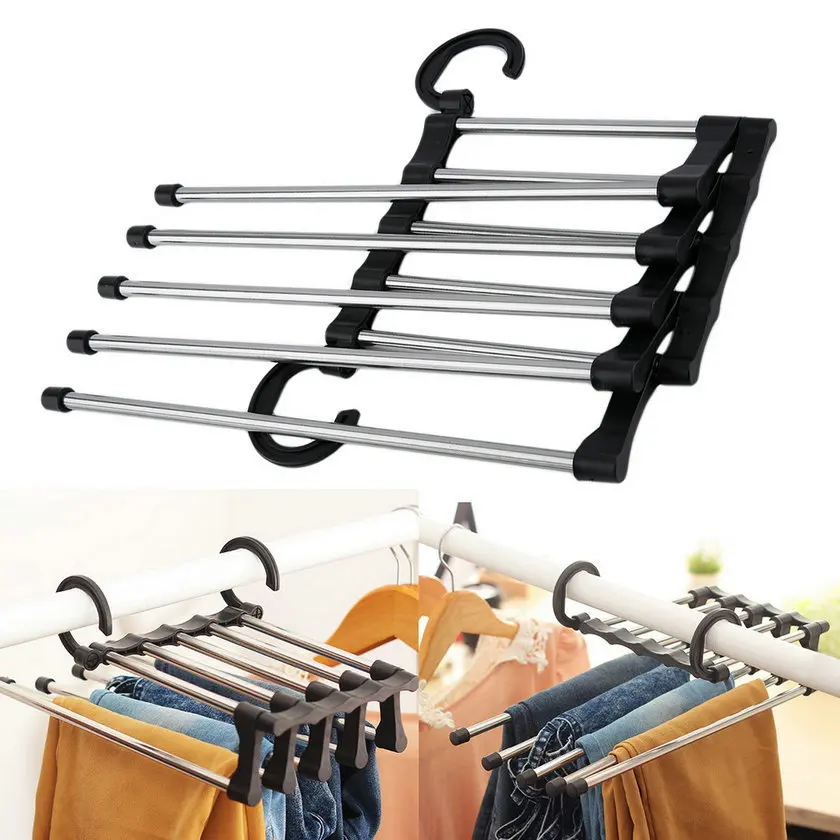 

Novelty Adjustable Trouser Pants Tie Shawl Rack Belt Scarf Neckties Hanger Holder Multifunctional Closet Organizer