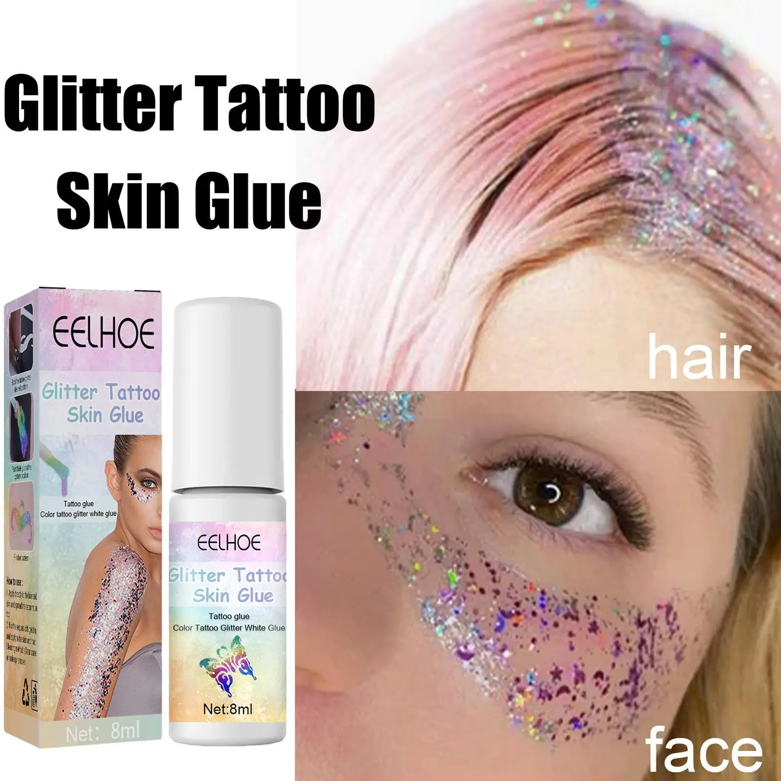 

Skin Glue Skin-friendly Body White Glue For Glitter Tattoos Gel Flash Powder Tattoo Glue White Glue One-time Suit Glue Tattoo