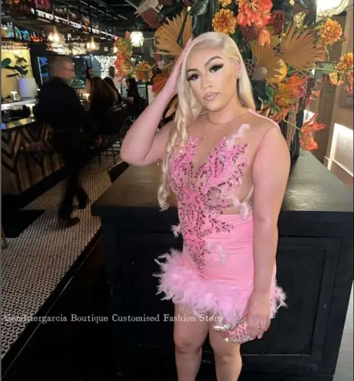 Бархатное мини-платье для коктейля детское розовое платье с аппликацией из