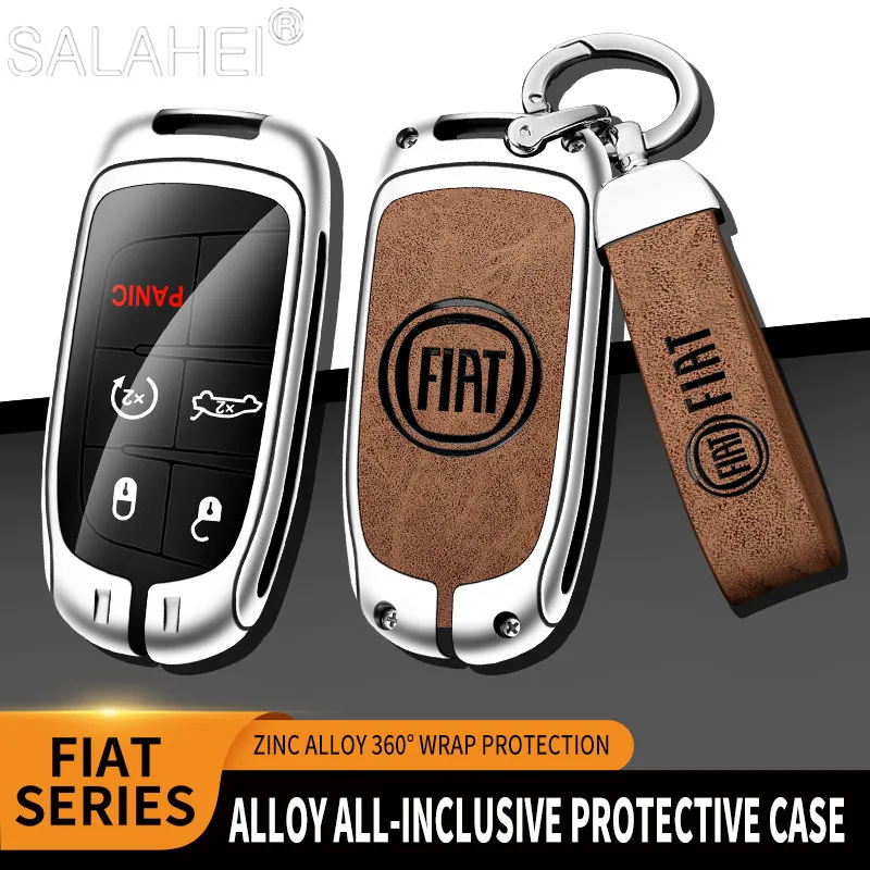 

Zinc Alloy Car Remote Key Case Full Cover Shell Fob For Fiat Freemont 2018 500X 500 500L Ottimo Viaggio Keychain Accessories