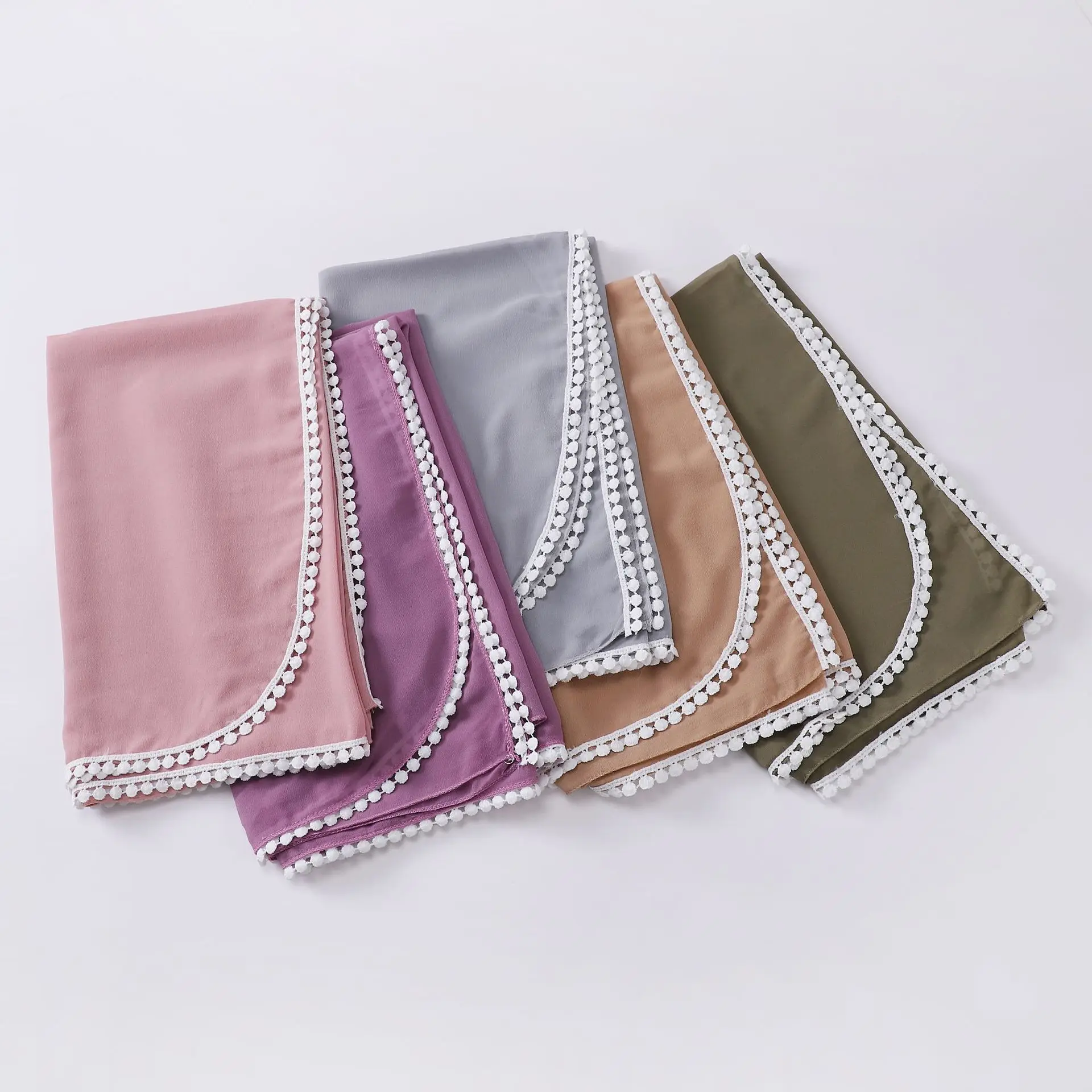 Новый шифоновый шарф с пузырьковым жемчугом мусульманский женский хиджаб тюрбан