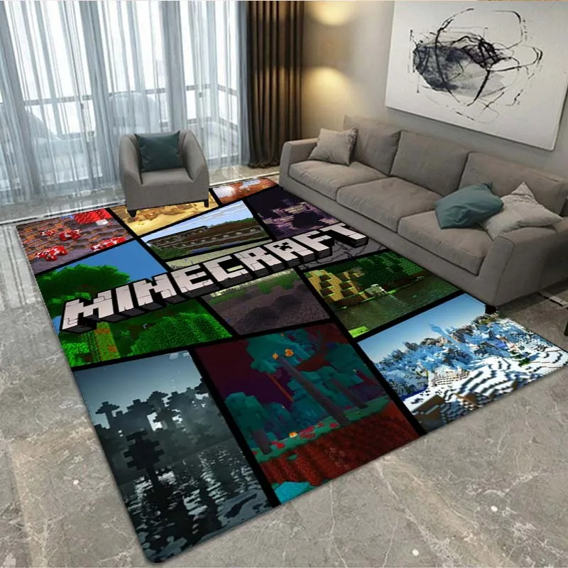 

Sandbox 3D M-MC Games Gamer Cartoon Area Rug,Carpet Rug for Living Room Bedroom Sofa Doormat Decor,Kid Game Non-slip Floor Mat