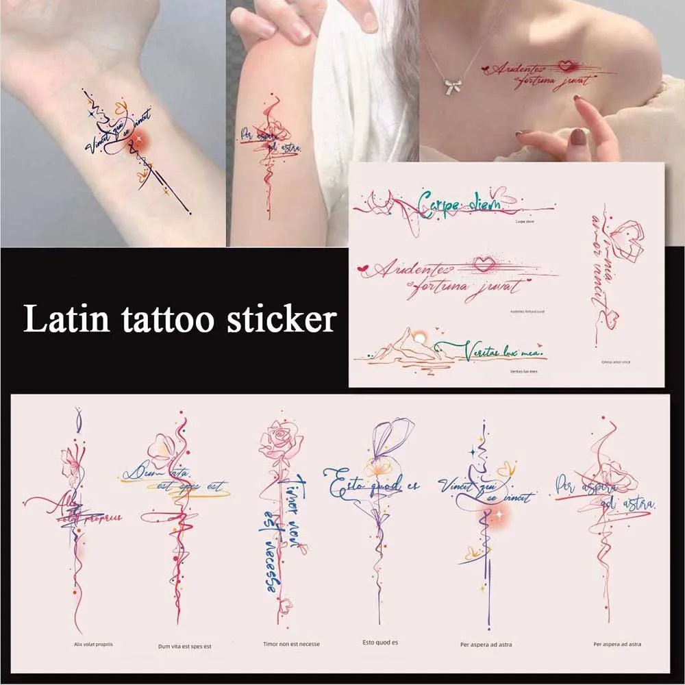 

Латиноамериканские буквы, временная татуировка, наклейка, красочный цветок, искусство, шея, запястье, татуировка, искусственная татуировка, водостойкая, долговечная