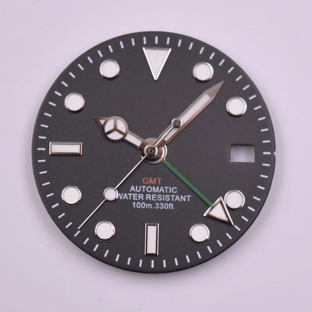 Стерильный циферблат 29 мм GMT стрелки часов подходят NH34 NH34A часовые части