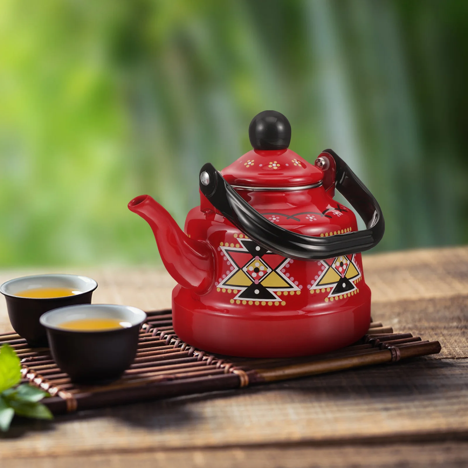 

Enamel Teapot Stovetop Kettle Daily Use Water Handle Coffee Handheld Home