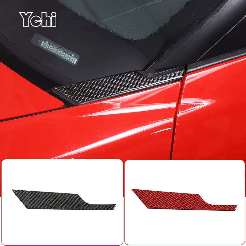 

Soft Carbon Fiber For Chevrolet Corvette C6 2005-2013 Car Hood the side Triangular Panel Covers Trim Sticker Car Accessories