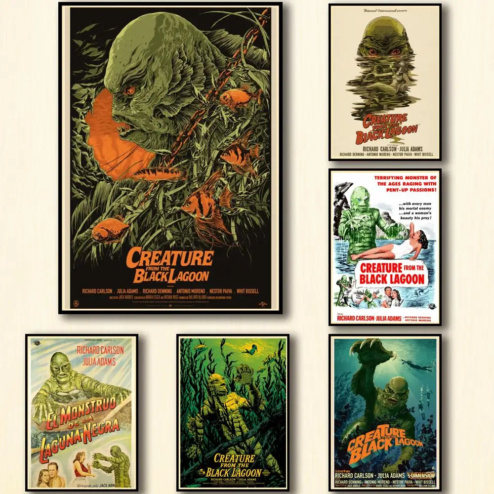 

25 видов на выбор, Ужасный фильм, существо из Черной лагуны, печатный художественный плакат на холсте для гостиной, Декор, домашняя Настенная ...