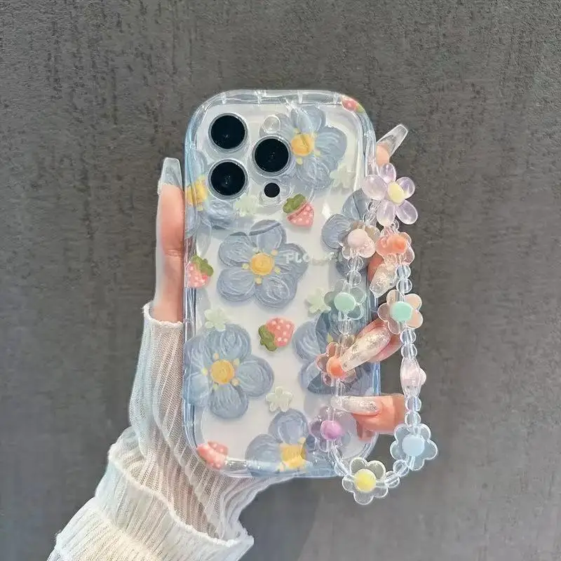 Фото Чехол-цепочка с 3D бантом вишневого жемчуга для Infinix Hot 60 50 Pro Plus 60i Note 50 50X 50S Tecno Spark Go 40C Camon 40 30 Pro Cover №4