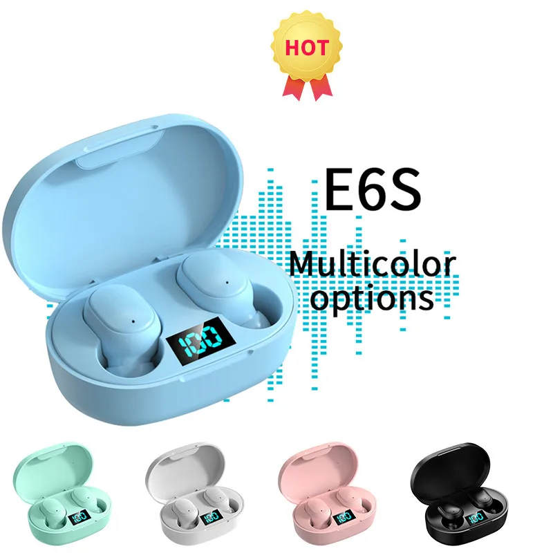 

E6S A6S TWS Wireless Earphones HIFI Mini Bluetooth 5.0 Double Earbuds LED Power Display Charging Case With Mic For iPhone Xiaomi