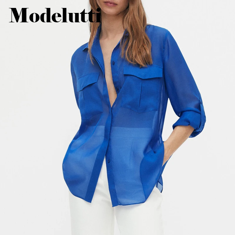 Новинка 2022 модная женская рубашка Modelutti на весну и осень с длинными рукавами