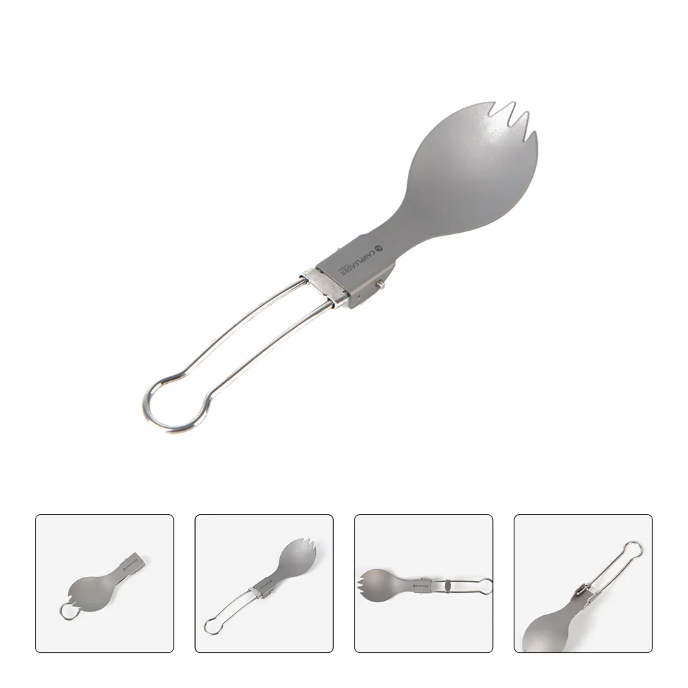 

2Pcs Folding Sporks Outdoor Camping Tableware Folding Fork Dual Spoon Fork