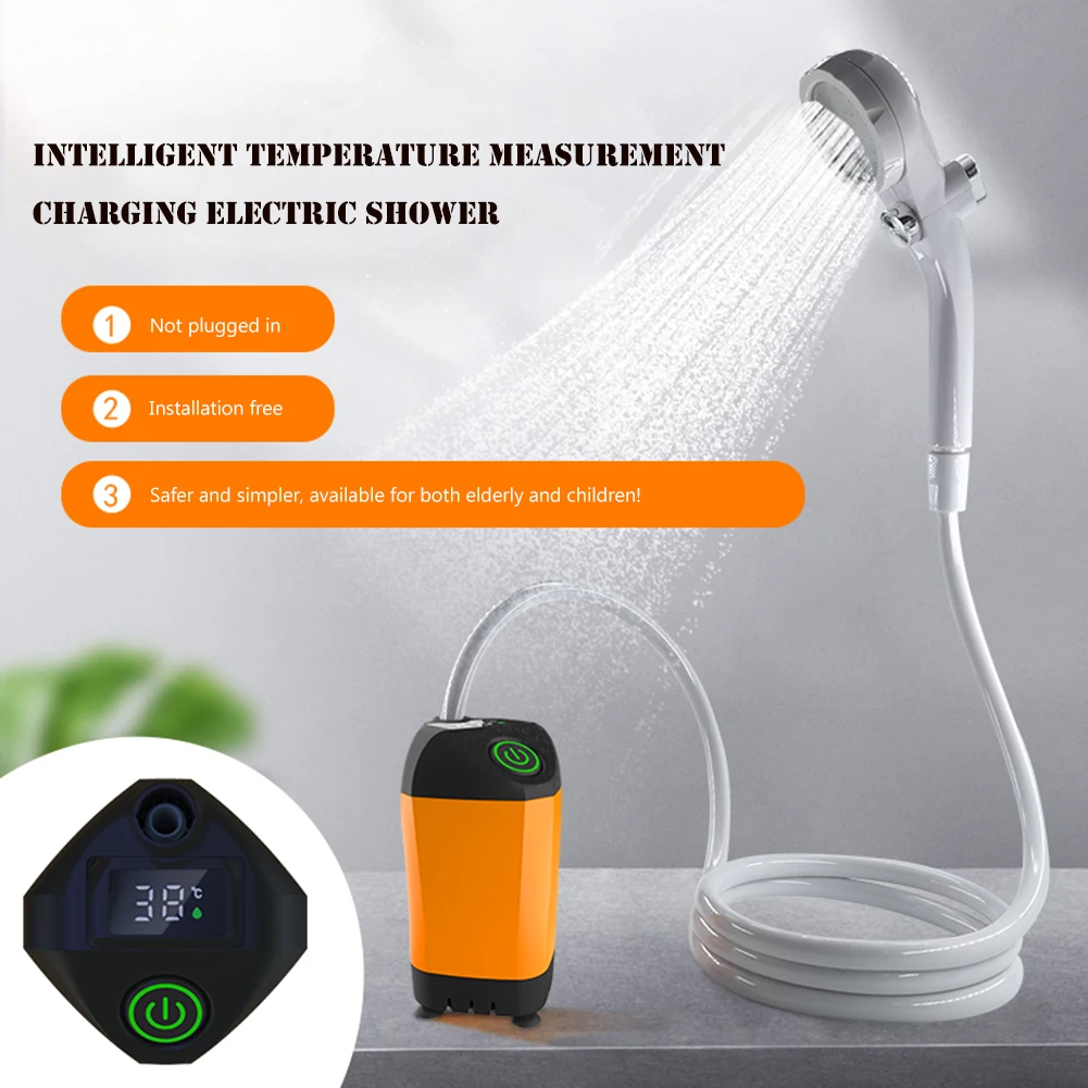 

Outdoor Shower Portable Electric Shower Pump 4800mAh IPX7 Waterproof Easy To Use for Backpacking Travel Beach Pet Shower Tool