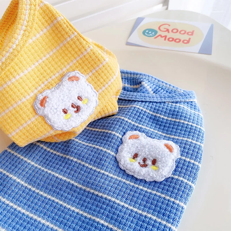 Летняя одежда для домашних животных с принтом медведя питомцев костюм маленьких