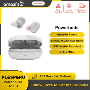 Amazfit powerbuds wireless in-ear earphones ip55 heart rate monitor tws headphones bluetooth-compatible for ios android phone 1 Item image
