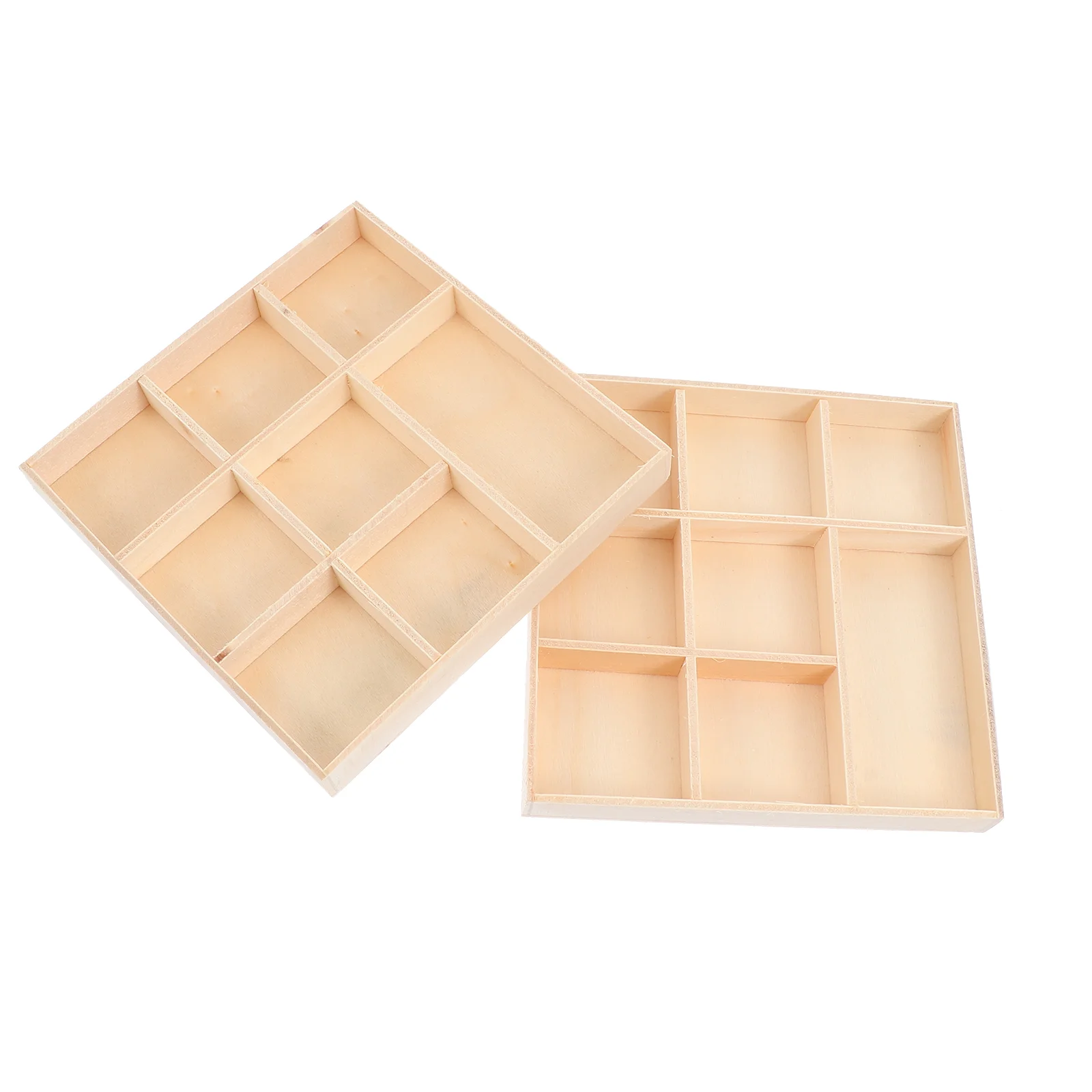 

Wooden Tray Storage Box Wood Jewelry Christmas Boxes Compartments Bins Display Decorative Sections Case Organizer Unfinished