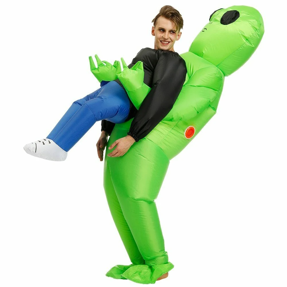 

Blow Up Party Props Adult Kids Funny Cosplay Halloween Waterproof Cartoon Inflatable Costume Carrying Human Unisex Alien