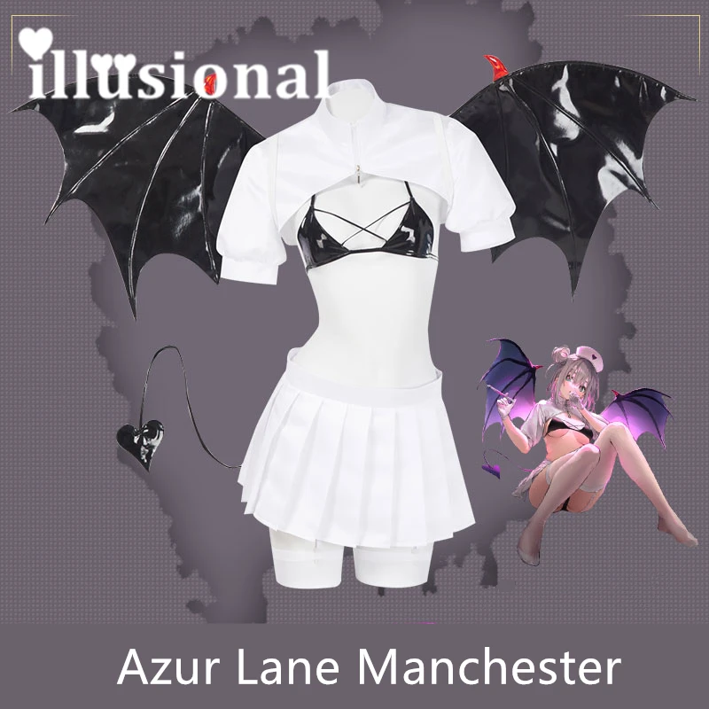 

illusional Azur Lane Manchester Cosplay Costume Manchester Sexy Little Devil Nurse Uniform female Halloween Costumes