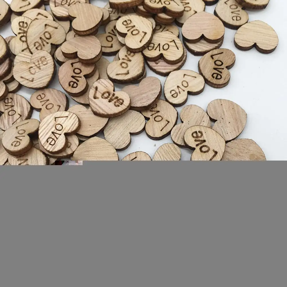 

100Pcs Mini Wooden Love Heart Wedding Table Scatter DIY Craft Accessories Rustic Wedding Party DIY Decoration Favor Scrapbooking