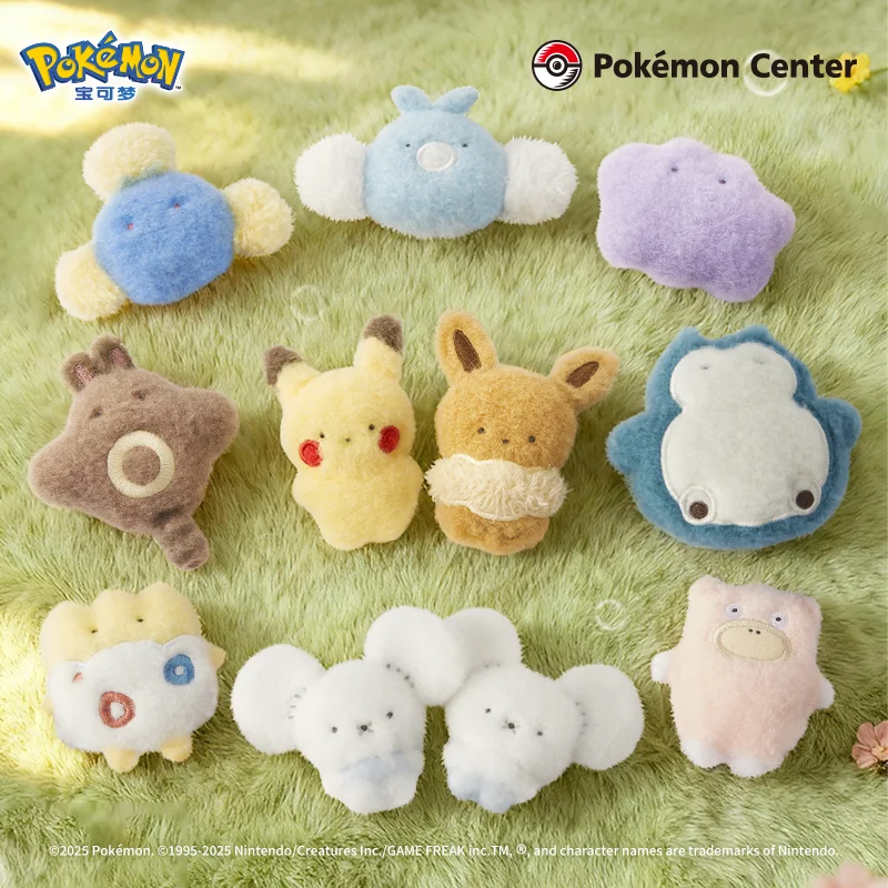 Фото Оригинальная плюшевая игрушка-подвеска PokéMon Palm Furry Series Slowpoke Snorlax Tandemaus Garage Kit, модный аксессуар для сумки №5