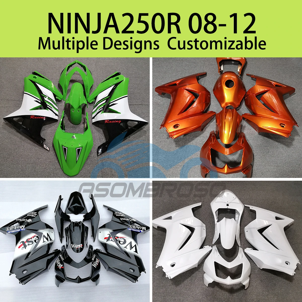 Обтекатели для EX250R 08 09 10 11 12 настраиваемые обтекатели мотоцикла Ninja 250R 2008 2009 2010 2011