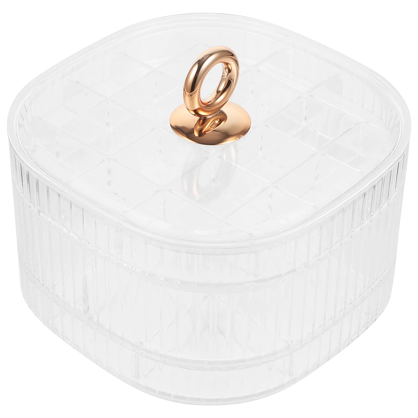 

Dressing Table Jewelry Storage Container 3-layer Multi-grid Earring Ring Box