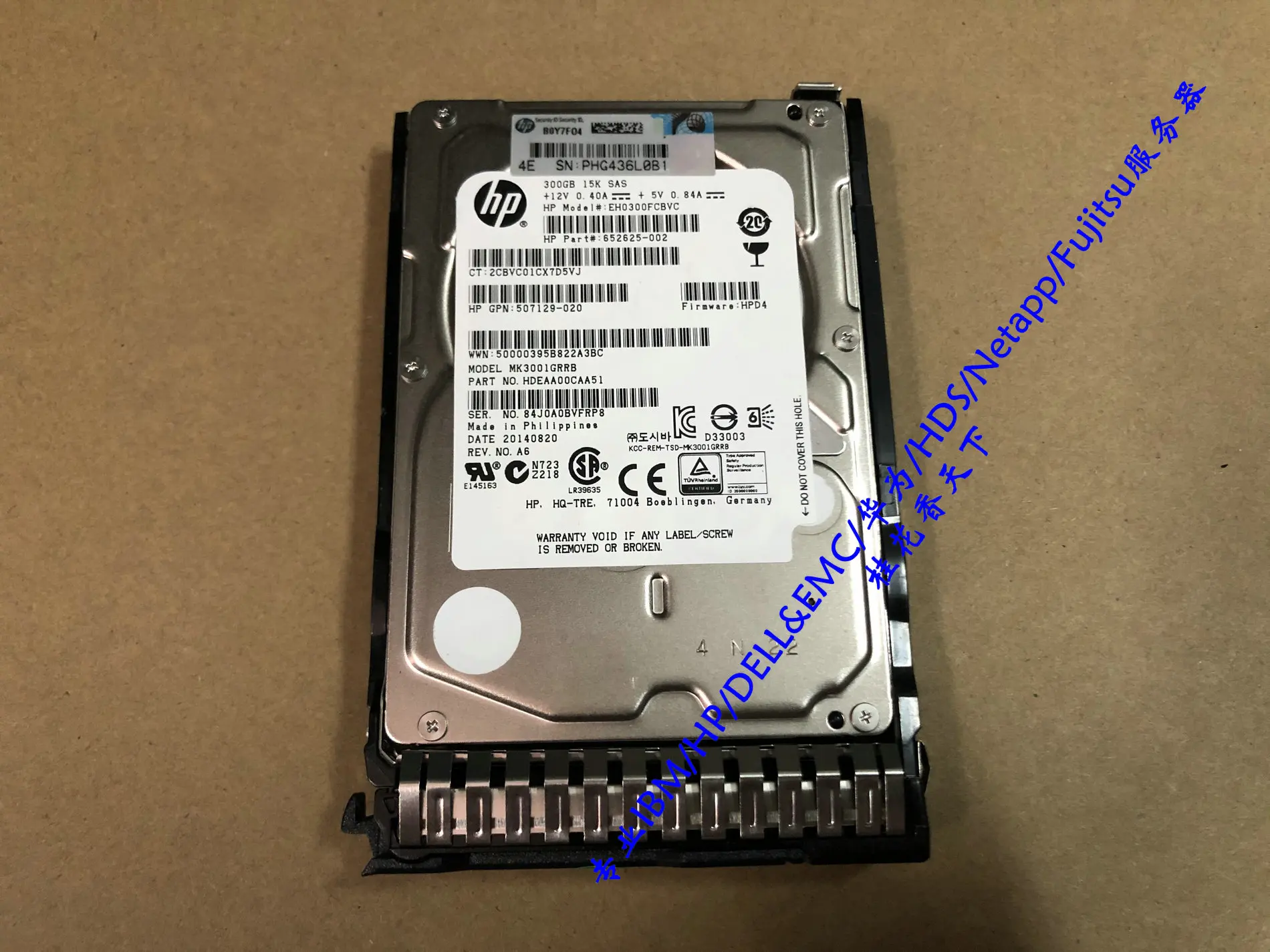 

653960-001 300G 15K SAS 6G 2,5 652611-B21 серверный жесткий диск