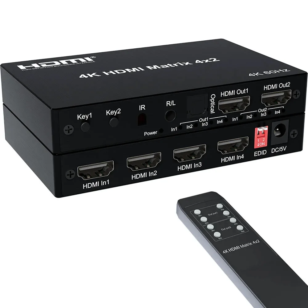 4K 60 Гц истинная Матрица HDMI 4x2 2 0 2x4 2x2 переключатель разделитель преобразователь 3D