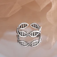tulx vintage dna double helix design creative rings for women minimalist geometric ring new trendy finger jewelry accessories