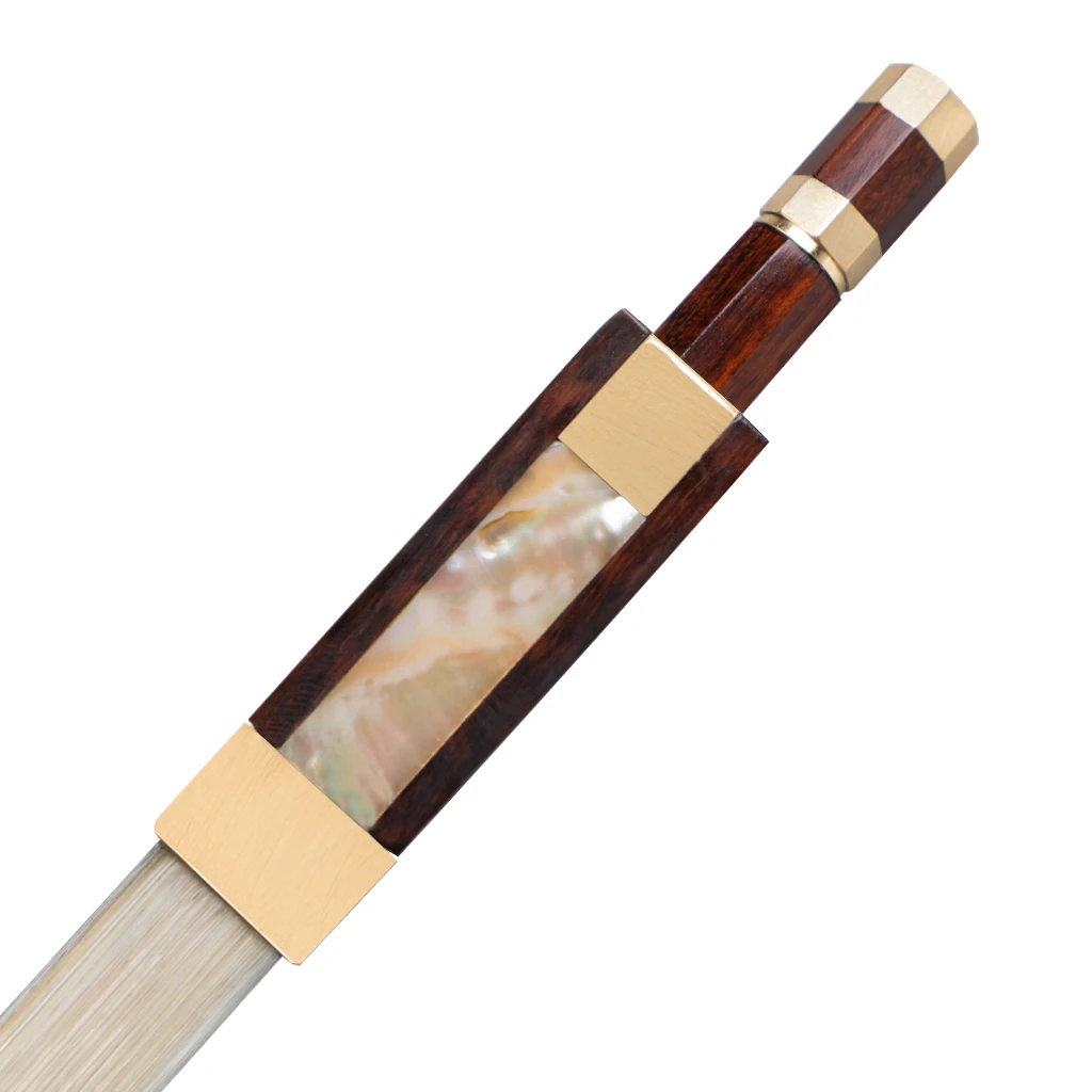 NAOMI Superior Snakewood Violin Bow With Snakewood Fleur-de-lis Frog Gold Mounted Fiddle Bow Natural Bow Hair enlarge