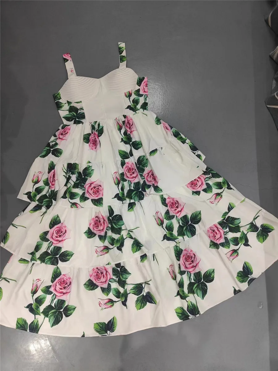 

Traf 2023 woman y2k dress satin 3D printing corset elegant women's cake skirt new fashion ruffled suspenders bandeau skirt bra