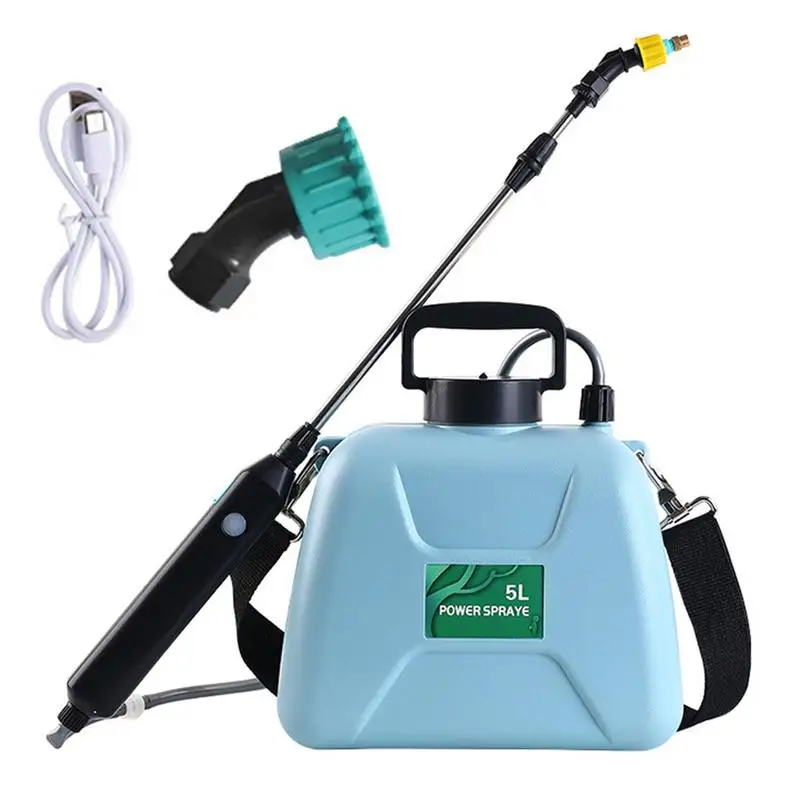 

Electric Watering Sprayer 5L Water Sprayer For Plants Lawn Moisturizing Sprayer With Telescopic Wand 2 Spray Nozzles And