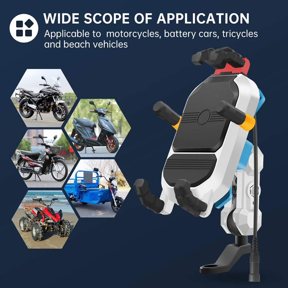 

15W Wireless Charging Cellphone Support 360 Degree Rotating Smartphone Stand Telescopic Phone Navigation Bracket Shockproof