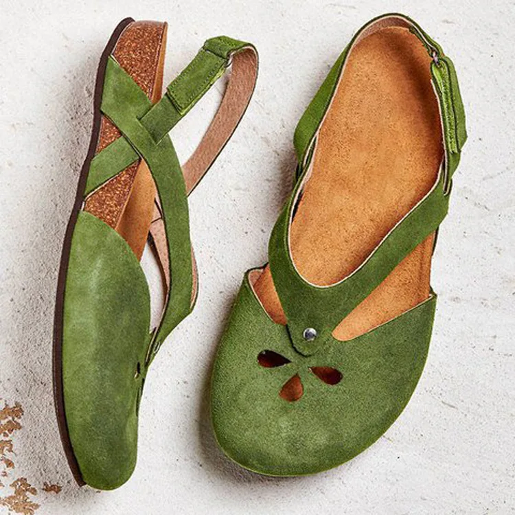 Женские сандалии в стиле ретро средневековые с ремешком и пряжкой на щиколотке