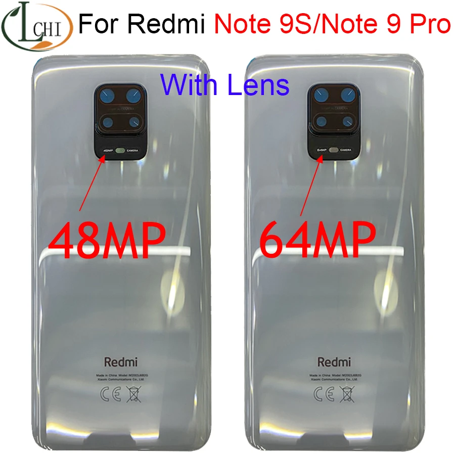 

Оригинальная задняя крышка батарейного отсека для Xiaomi, Задняя стеклянная панель, задний корпус для Redmi Note 9 Pro, задняя крышка батарейного отс...