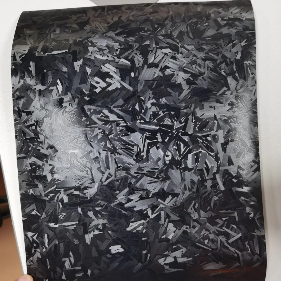 Серебристый черный кованый углеродное волокно виниловая оберточная пленка в