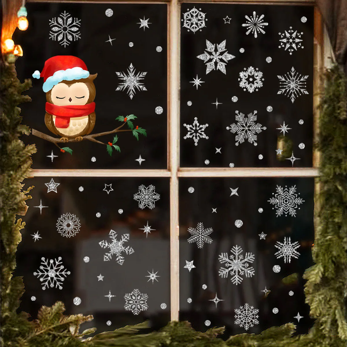 

3pcs Branch Bird Snowflake Christmas Wall Stickers Electrostatic Glass Stickers Window Stickers Home Decoration Wall Stickers