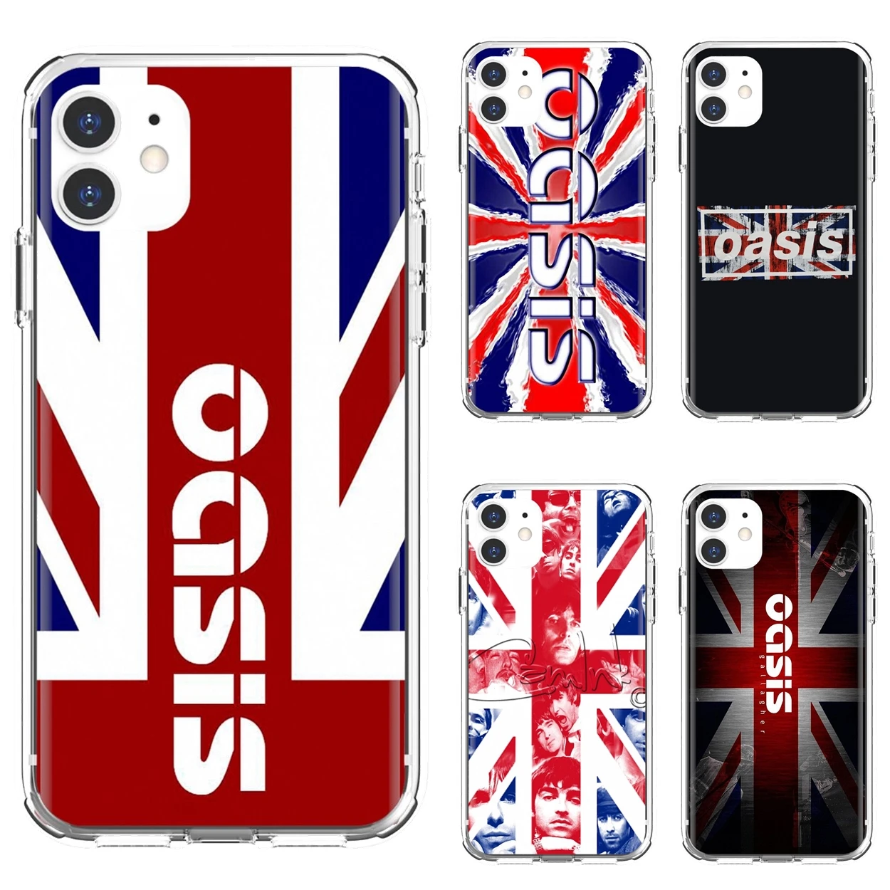 

Soft Shell Case For iPhone 10 11 12 13 Mini Pro 4S 5S SE 5C 6 6S 7 8 X XR XS Plus Max 2020 oasis-band-uk-flag-Poster