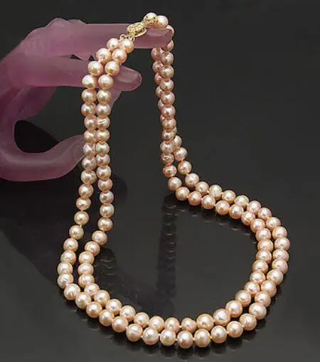 

Ожерелье из пресноводного культивированного жемчуга, 2 ряда, 7-8 мм, 17 дюймов, 18 дюймов
