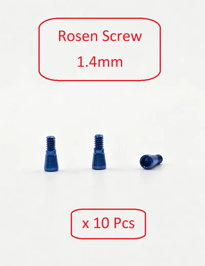 Фото 10 шт. титановых винтов Rosen Screw 1,4 мм для дентальных имплантатов, совместимых с Hiossen, Osstem, Nobel, Straumann, Adin, Astra, Megagen, Zimmer, ICX, Neodent. №1