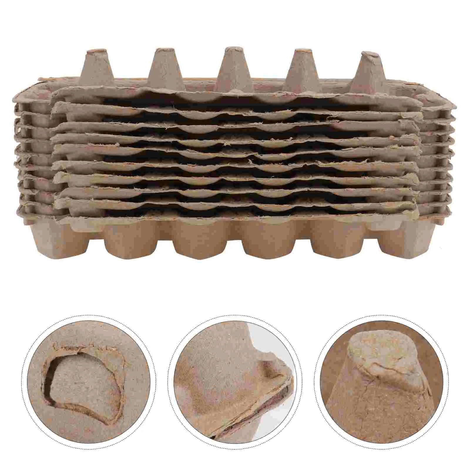 

10pcs Creative 12 Grids Egg Tray Kitchen Fresh Egg Storage Box (Light Brown)