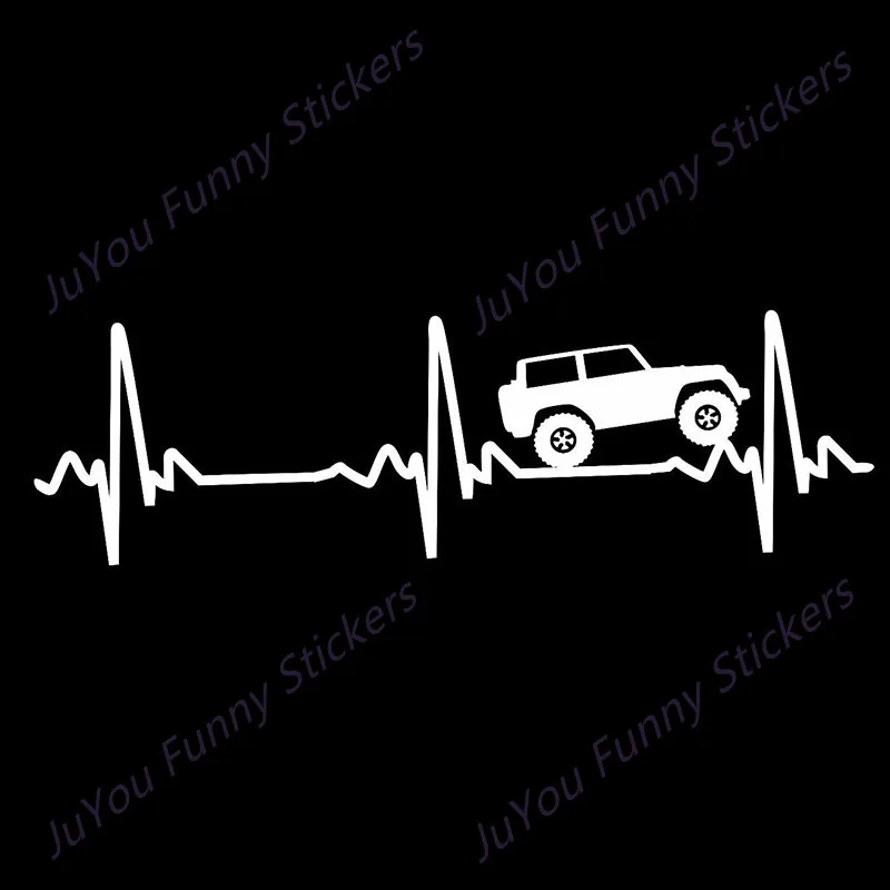 

JuYou Funny Stickers Exterior Accessories Heart Beat EKG for Wrangler - Sticker / Decal for Car, Truck, Laptop Window