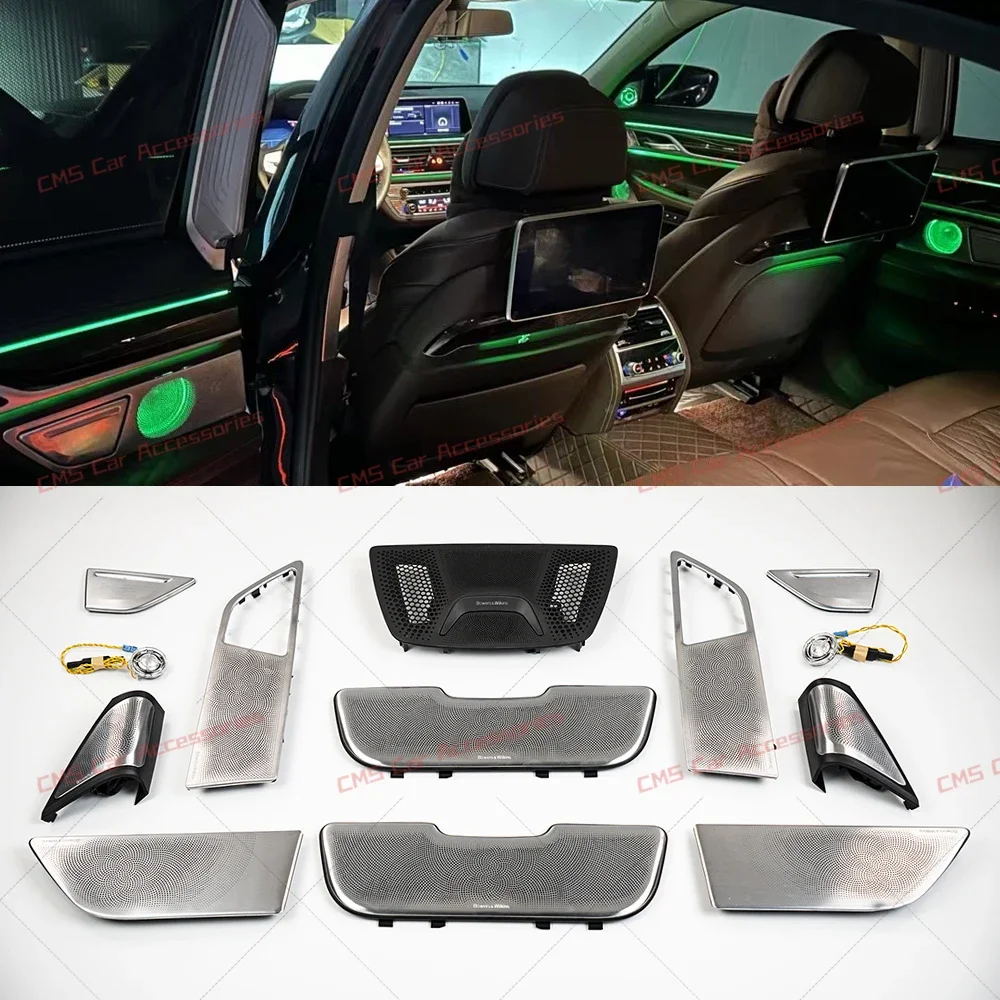 

Для BMW 7 серии G11 G12 2016-2023 светодиодная крышка динамика дверной твитер громкоговоритель светящийся 11 цветов окружающий свет аудио крышка динамика
