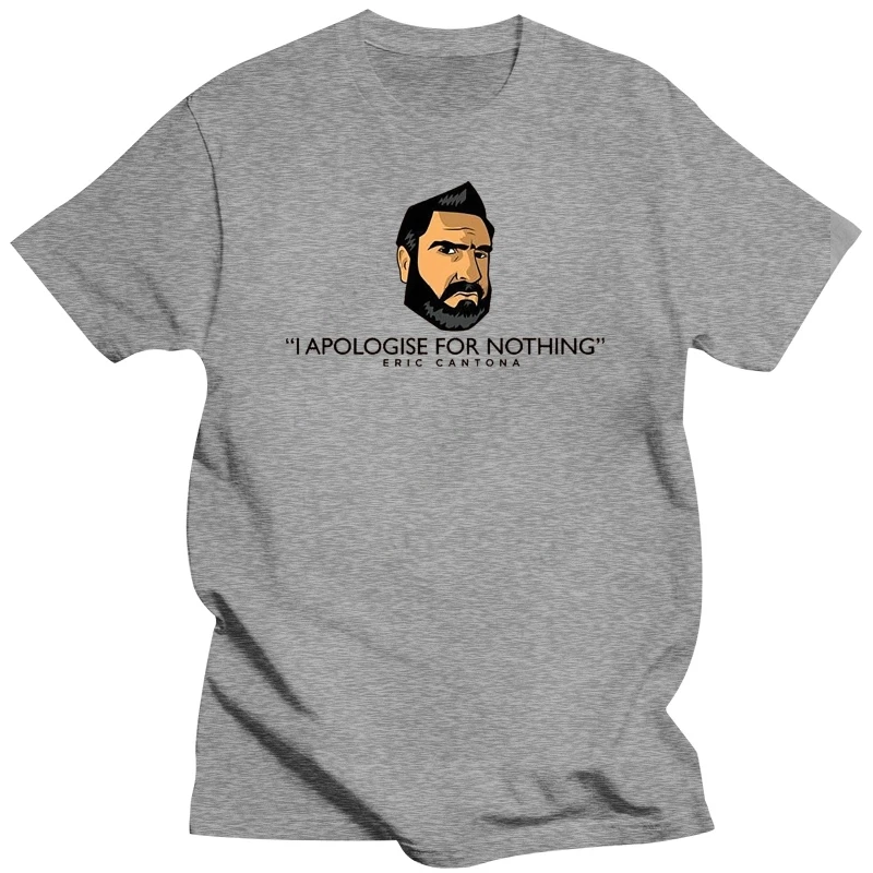 Забавная Мужская футболка белая черная с рисунком Эрик Кантона извинения