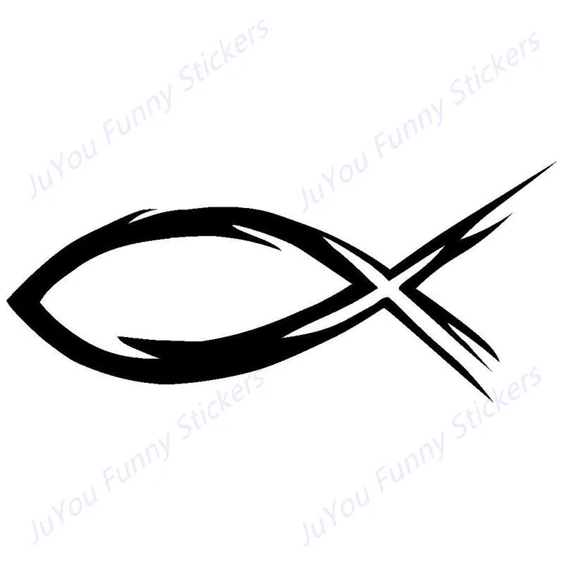 

JuYou Funny Stickers Exterior Accessories Funny Grunge Jesus Fish Vinyl Decal Car Styling Window Decoration Creative Stickers