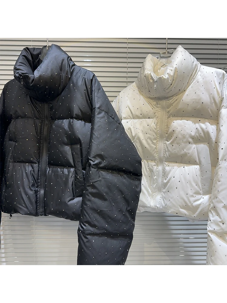 Зимняя женская винтажная стеганая куртка со стоячим воротником Толстая теплая