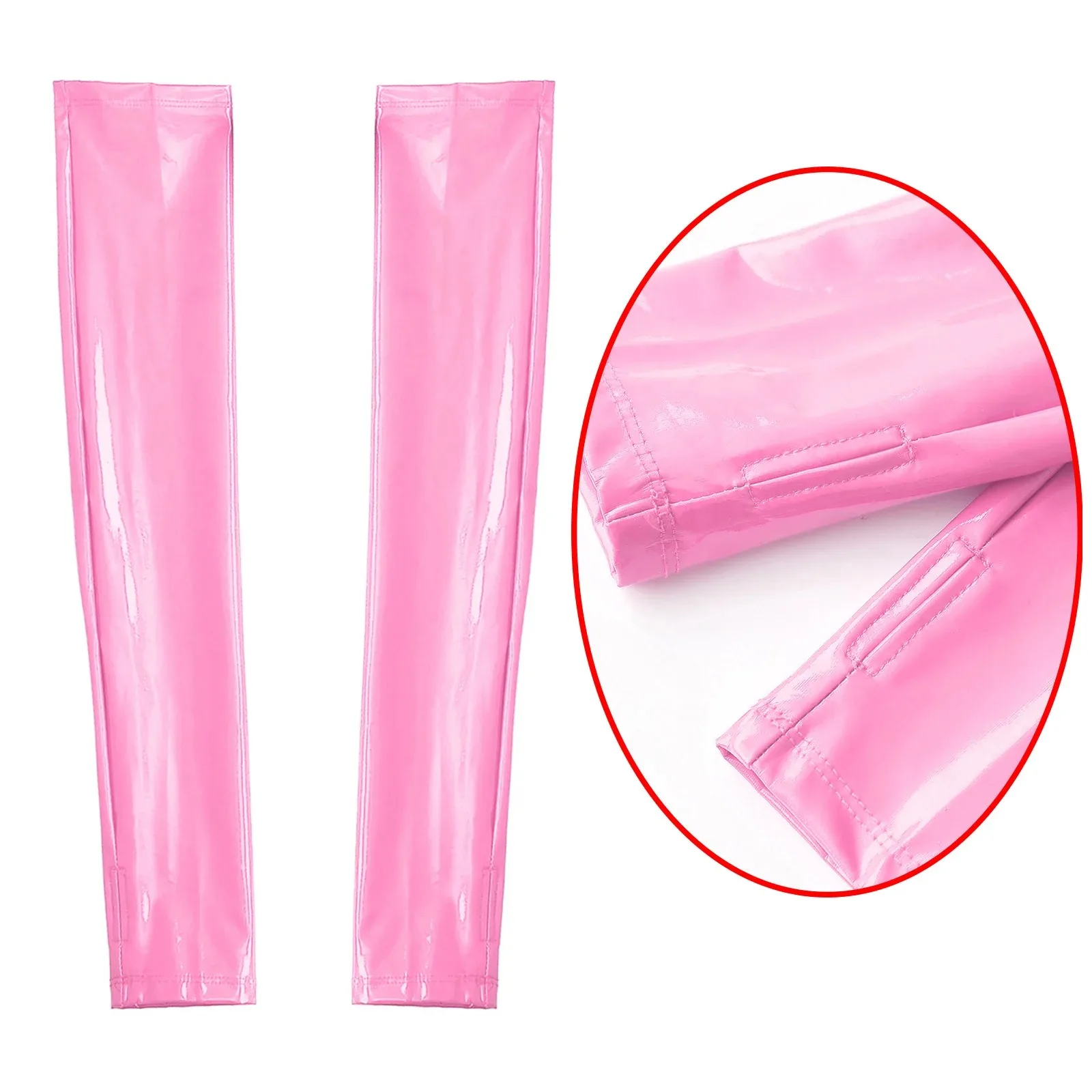 Женские Длинные Перчатки Пара Блестящих Синтетических Кожаных Вечерних Клубных