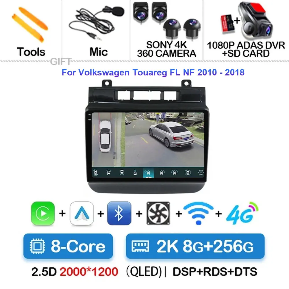 

Android 14 2K для Volkswagen Touareg FL NF 2010-2018 Автомобильный радиоприемник Мультимедийный видеоплеер Навигация Стерео GPS WIFI 4G Без 2d